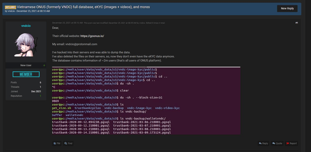Máy chủ ứng dụng tiền số nổi tiếng Việt Nam bị tấn công, thông tin cá nhân của gần 2 triệu người dùng Việt bị rò&nbsp;rỉ