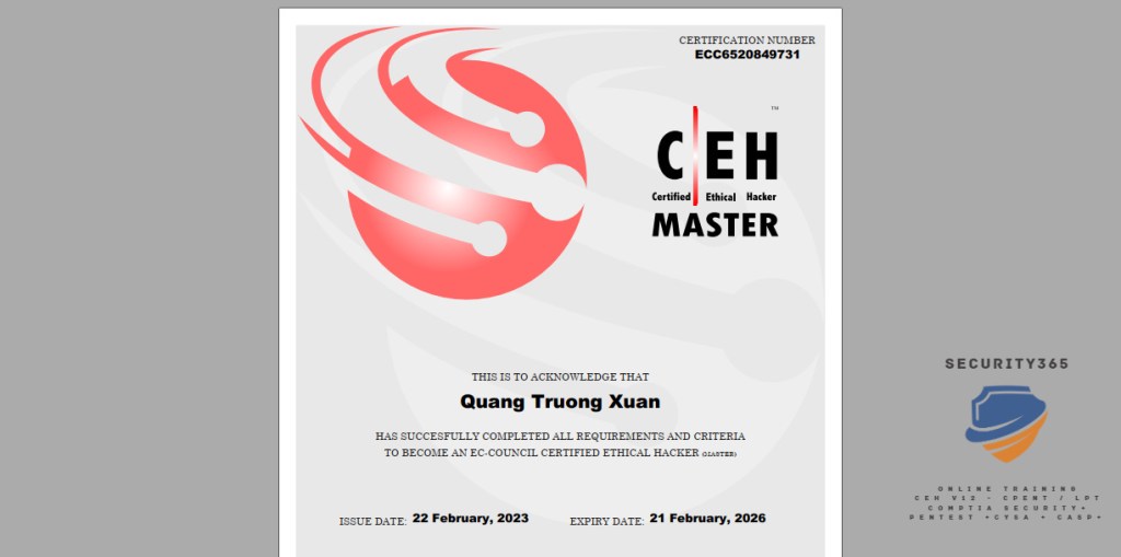 Chúc Mừng CEH MASTER&nbsp;QTX