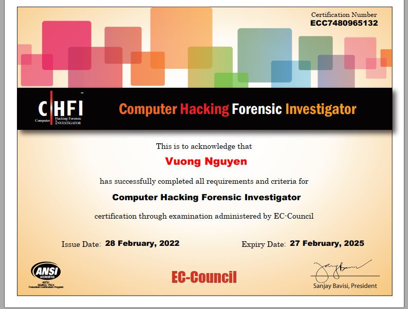 Cơ Hội Lấy Chứng Chỉ CHFI Với Giá Tốt – Đậu Chắc Với Số Điểm Trên 90%&nbsp;!