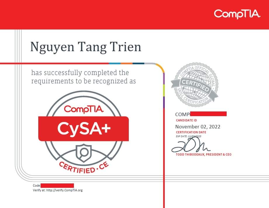 Tài liệu chính hãng CompTIA CySA+&nbsp;(CS0-003)
